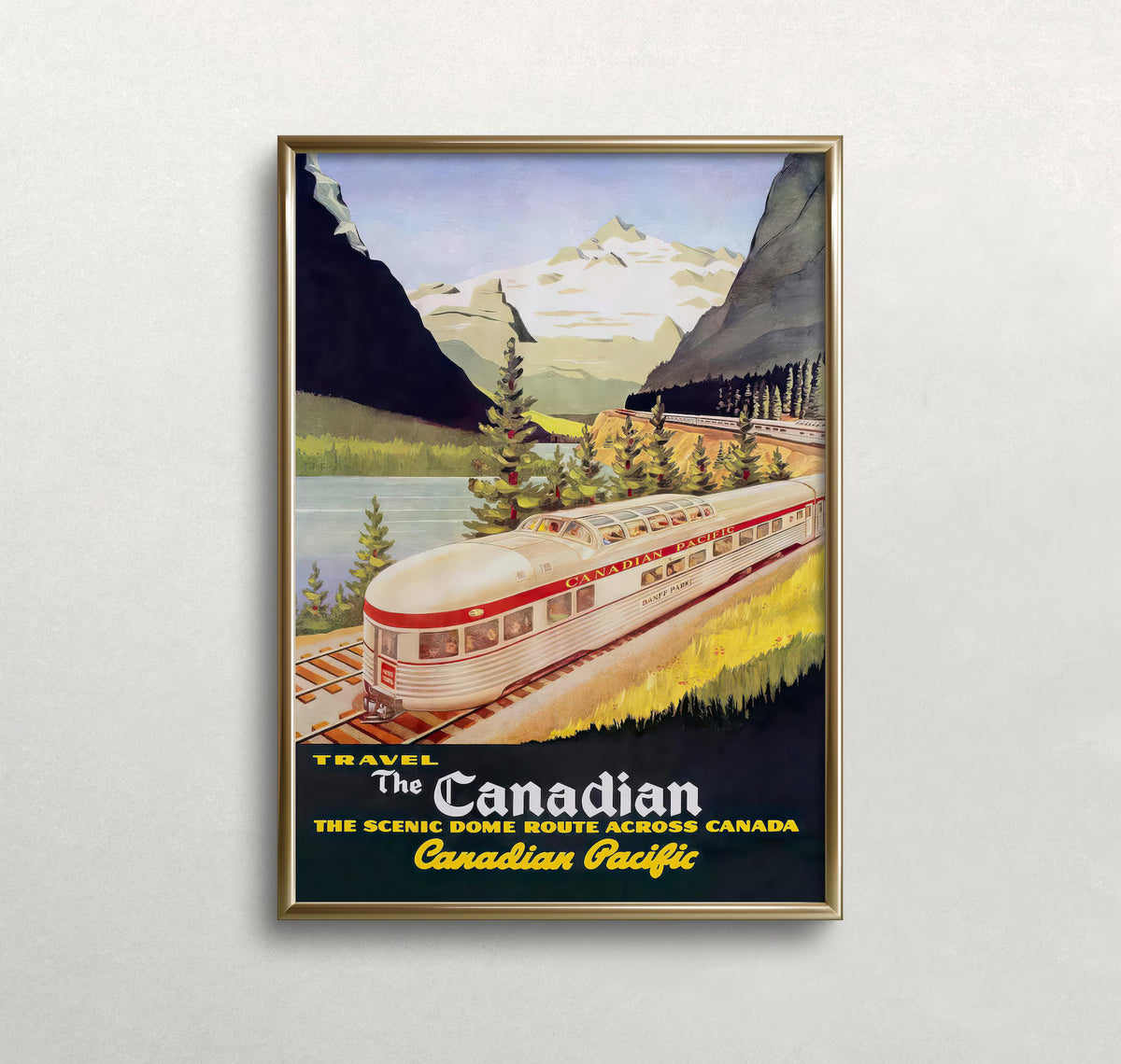 Vintage Canadian Pacific Railway Poster Travel The Canadian Train Wall Art