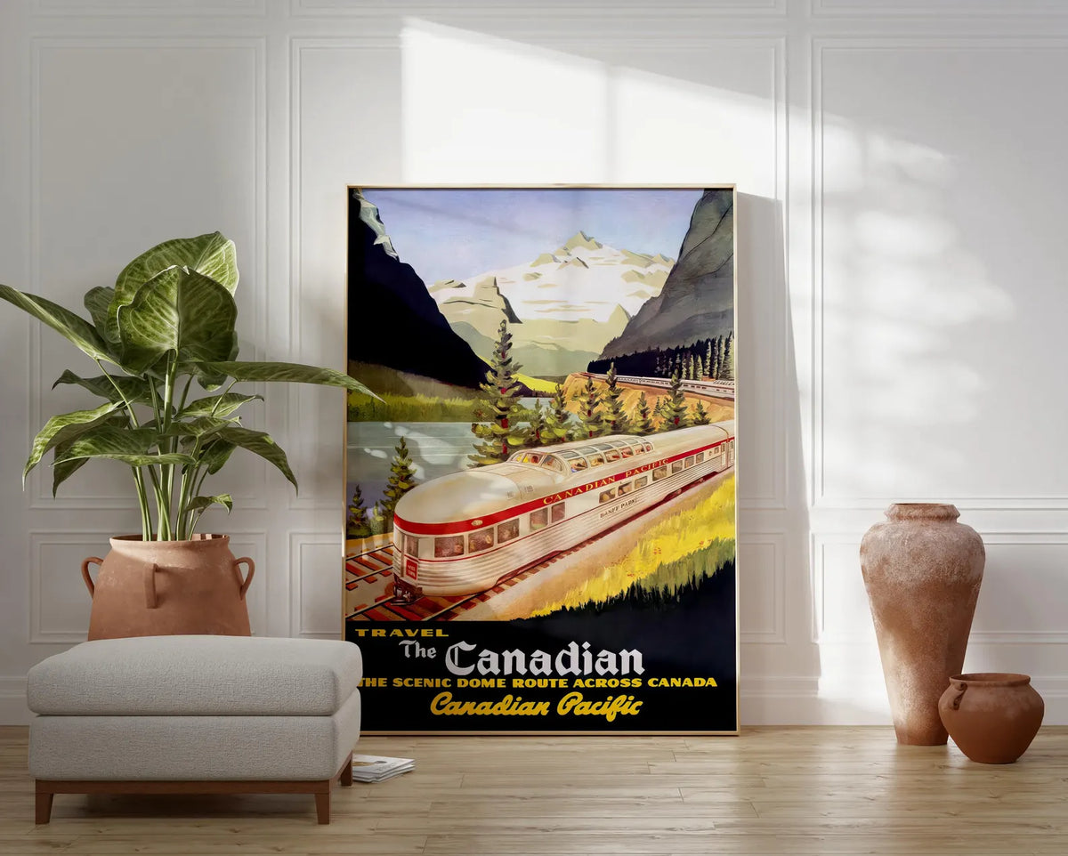 Vintage Canadian Pacific Railway Poster Travel The Canadian Train Wall Art