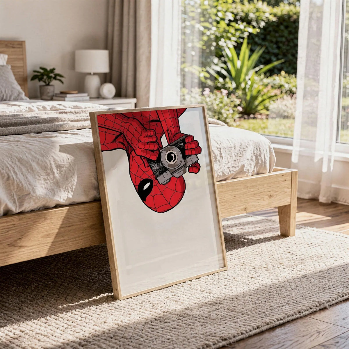 Spider-Man Upside Down Camera Poster - Marvel Comic Room Decor Wall Art