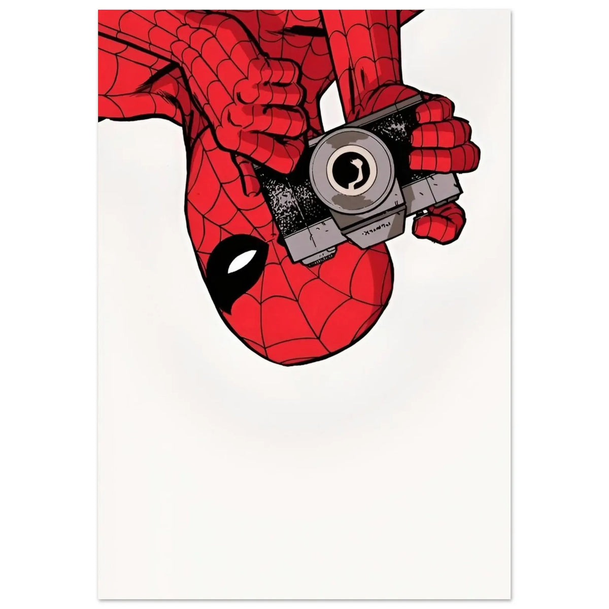 Spider-Man Upside Down Camera Poster - Marvel Comic Room Decor Wall Art