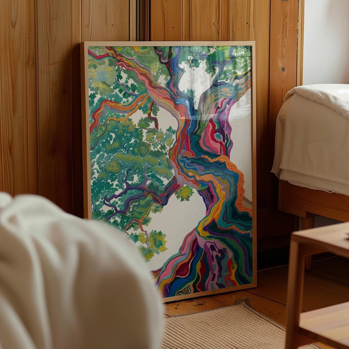 Colorful Tree of Life Poster - Modern Abstract Nature Canvas Print - Vibrant Artwork for Living Room & Bedroom