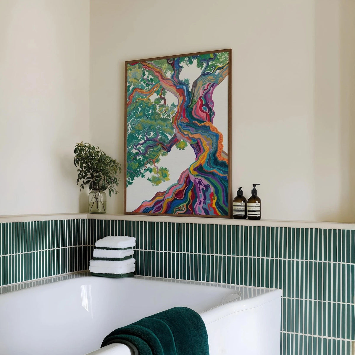 Colorful Tree of Life Poster - Modern Abstract Nature Canvas Print - Vibrant Artwork for Living Room & Bedroom