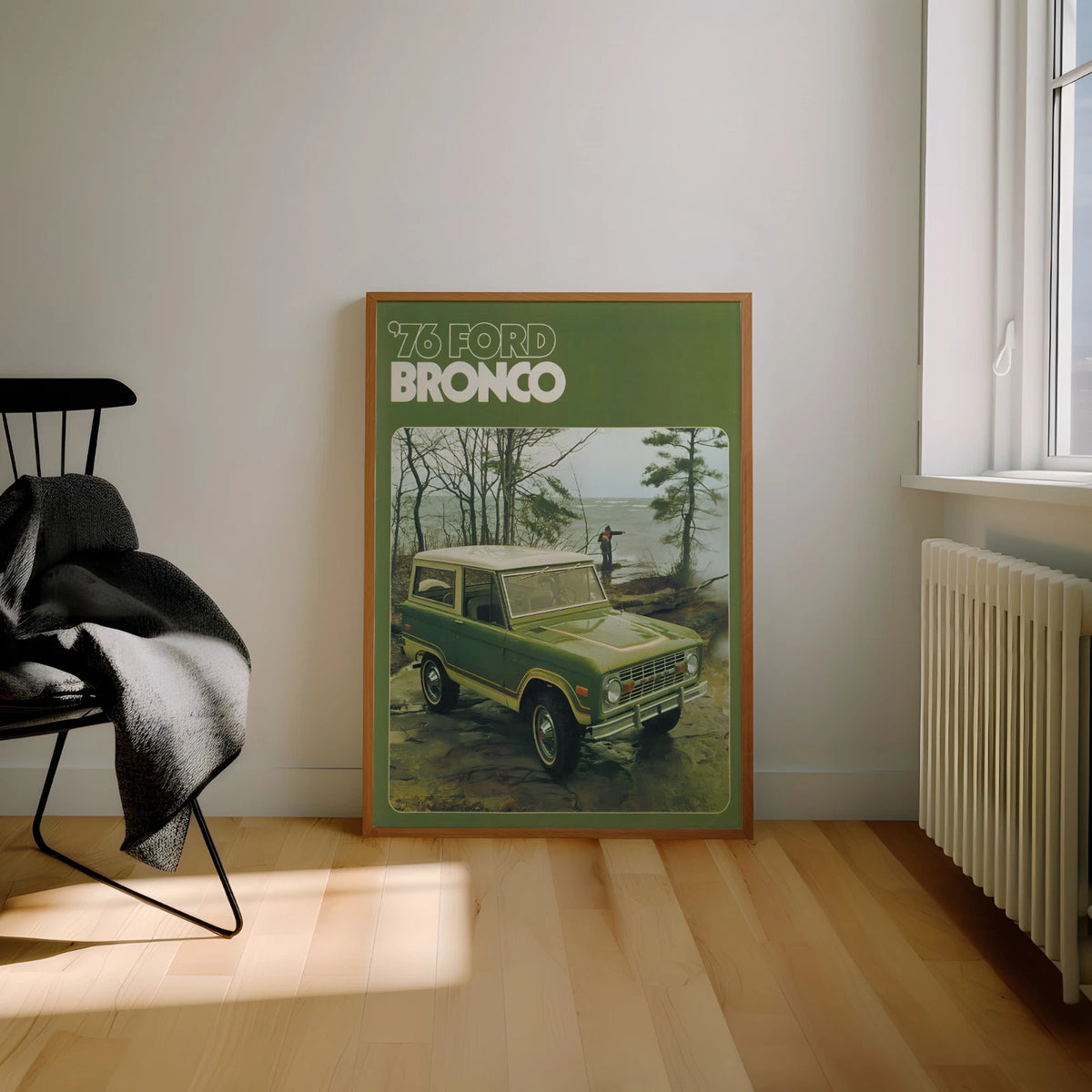 Classic Green Ford Bronco Print - Vintage 1970s Automotive Poster